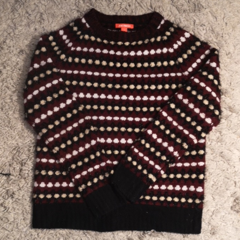 Funky patterned fuzzy sweater